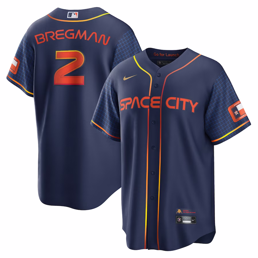 Men's Houston Astros Alex Bregman Nike Navy City Connect Replica Player Jersey - Puhuasuan