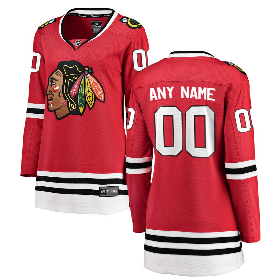 Women's Chicago Blackhawks Fanatics Branded Red Home Breakaway Custom Jersey - Puhuasuan