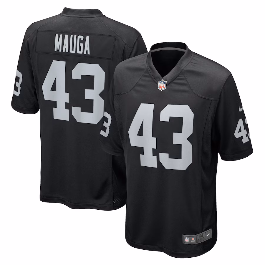 Men's Las Vegas Raiders Kanai Mauga Nike  Black Team Game Jersey - Puhuasuan