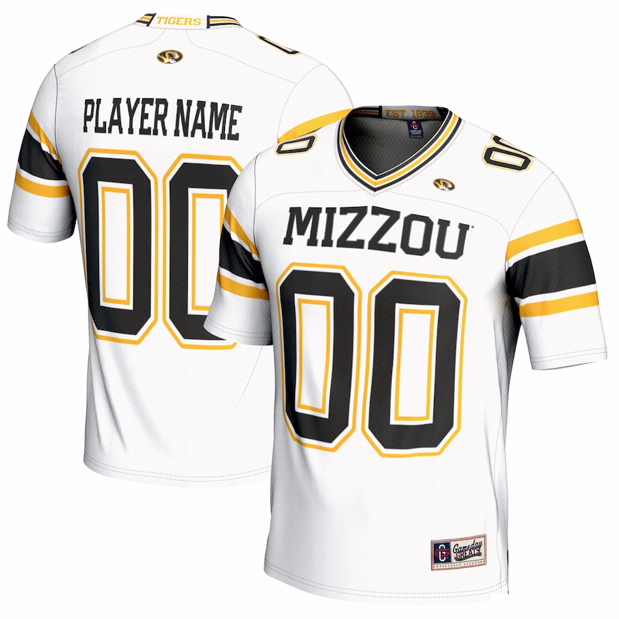 Missouri Tigers GameDay Greats Youth NIL Pick-A-Player Football Jersey - White - Puhuasuan