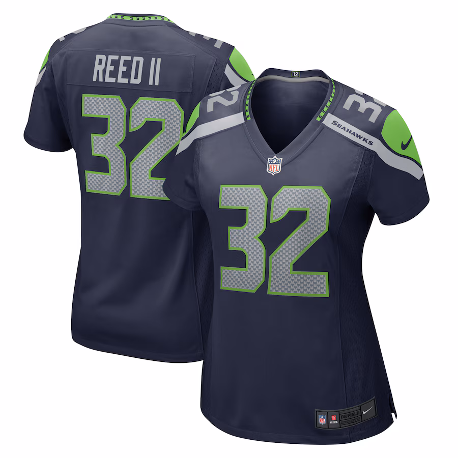 Women's Seattle Seahawks Jerrick Reed II Nike College Navy  Game Jersey - Puhuasuan