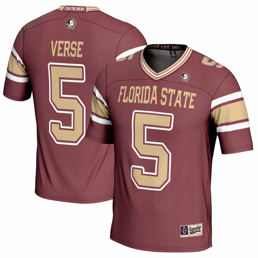 Jared Verse Florida State Seminoles GameDay Greats Youth NIL Player Football Jersey - Garnet - Puhuasuan
