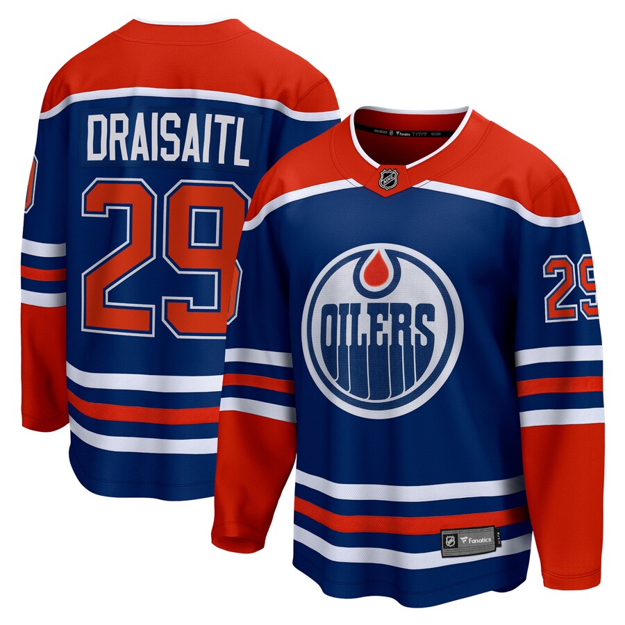 Men's Edmonton Oilers Leon Draisaitl Fanatics Branded Royal Home Premier Breakaway Player Jersey - Puhuasuan