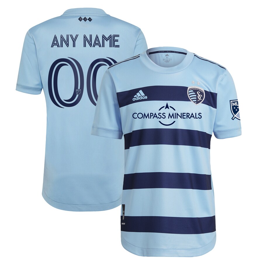 Men's Sporting Kansas City adidas Light Blue 2021 Primary Team Authentic Custom Jersey - Puhuasuan