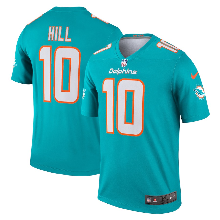 Men's Miami Dolphins Tyreek Hill Nike Aqua Legend Jersey - Puhuasuan