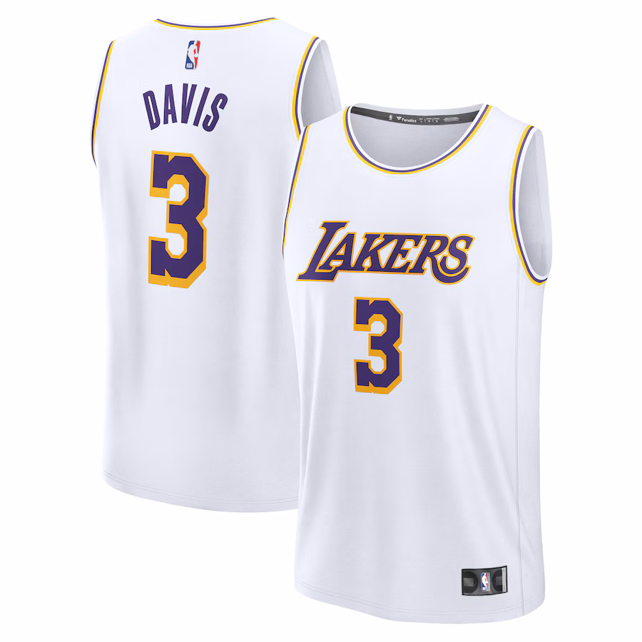 Youth Los Angeles Lakers Anthony Davis Fanatics White Fast Break Replica Player Jersey - Association Edition - Puhuasuan