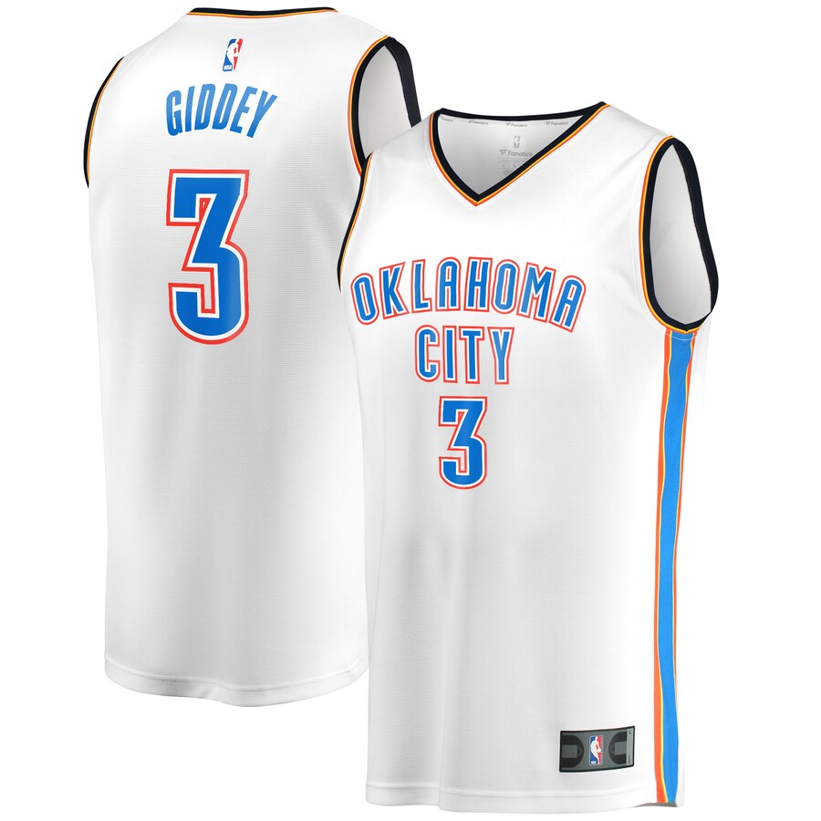 Men's Oklahoma City Thunder Josh Giddey Fanatics White Fast Break Player Jersey - Association Edition - Puhuasuan