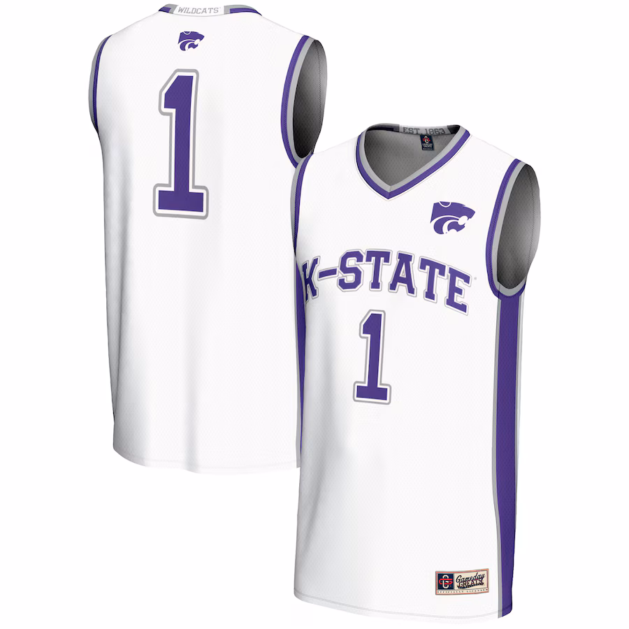 Men's GameDay Greats #1  White Kansas State Wildcats  Lightweight Basketball Jersey - Puhuasuan