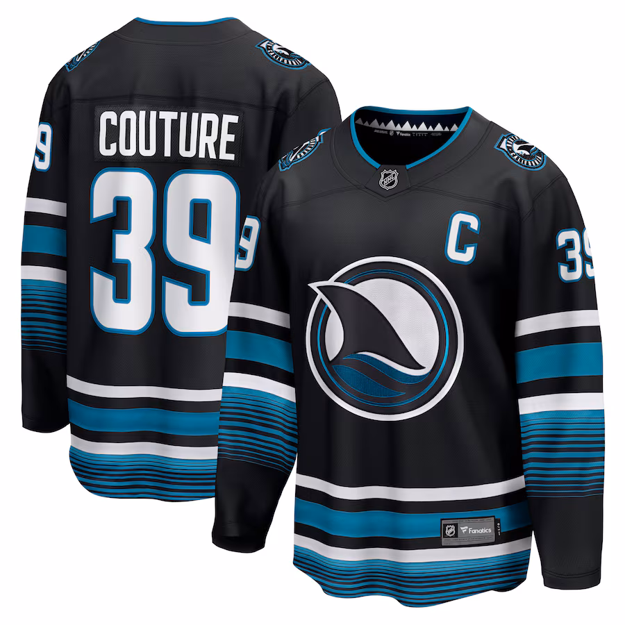 Men's San Jose Sharks Logan Couture Fanatics Black Alternate Premier Breakaway Player Jersey - Puhuasuan