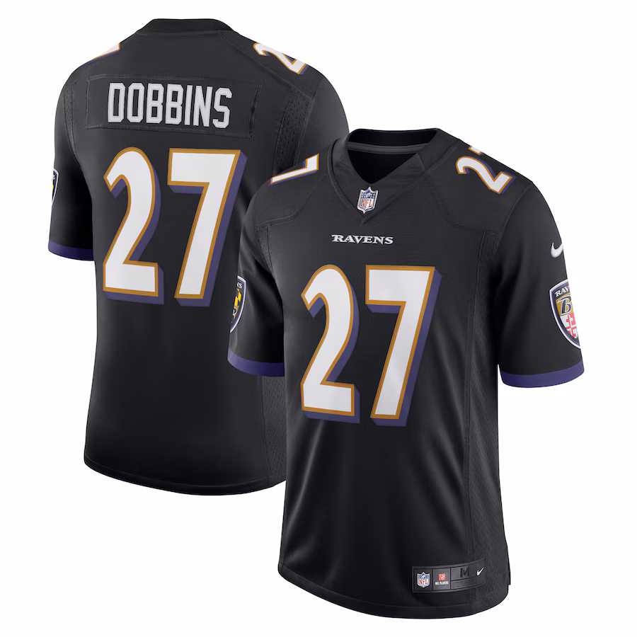 Men's Baltimore Ravens J.K. Dobbins Nike Black Vapor Limited Jersey - Puhuasuan