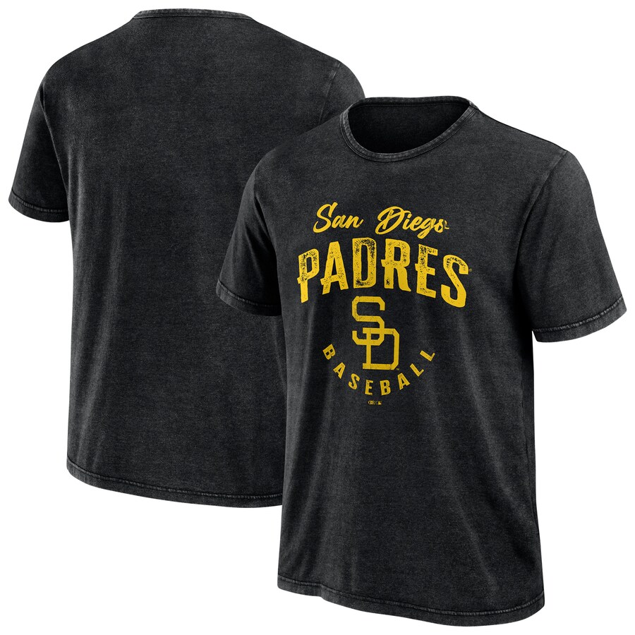 Men's San Diego Padres Darius Rucker Collection by Fanatics Black Cooperstown Collection Washed T-Shirt - Puhuasuan