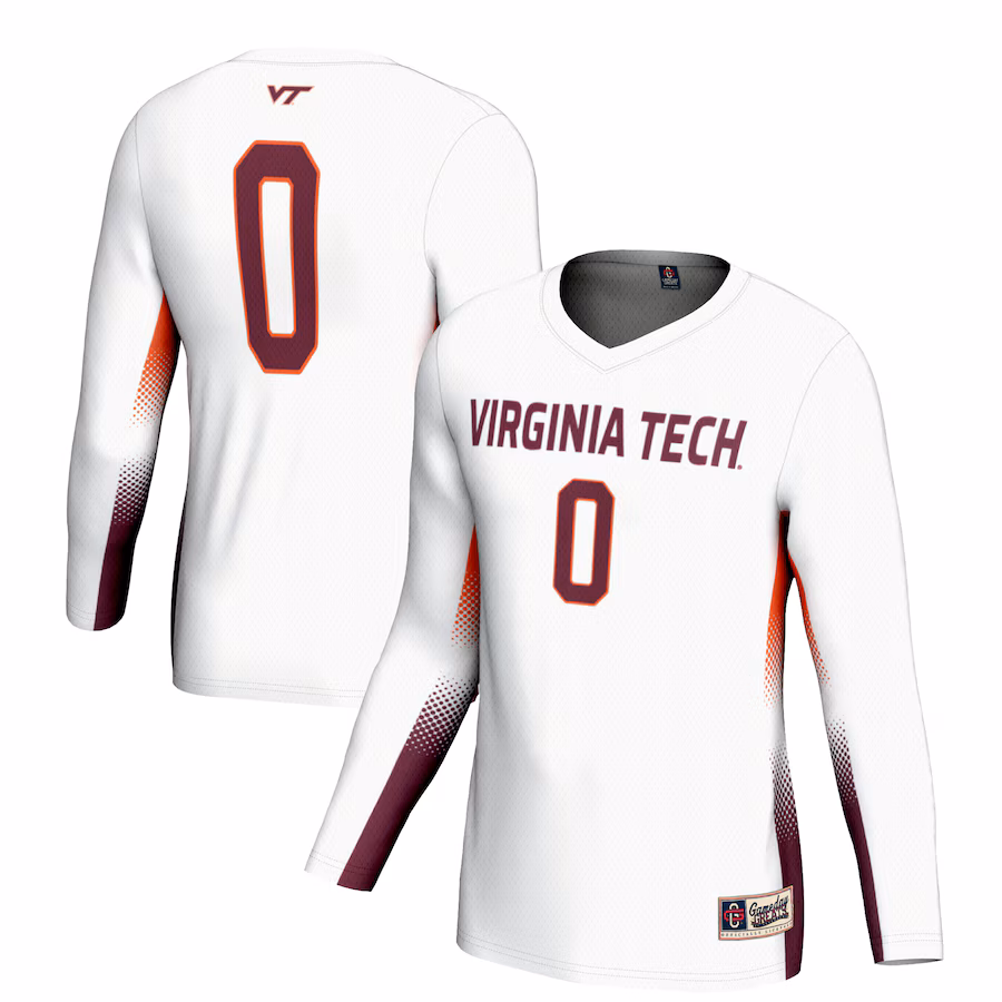 Youth  GameDay Greats #0 White Virginia Tech Hokies Women's Volleyball Lightweight Fashion Jersey - Puhuasuan