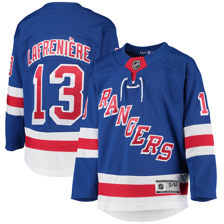 Youth New York Rangers Alexis Lafreniere Blue Home Premier Player Jersey - Puhuasuan