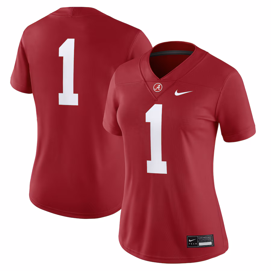 Women's Nike #1 Crimson Alabama Crimson Tide Game Jersey - Puhuasuan