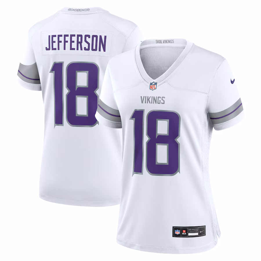 Women's Minnesota Vikings Justin Jefferson Nike White Alternate Game Player Jersey - Puhuasuan