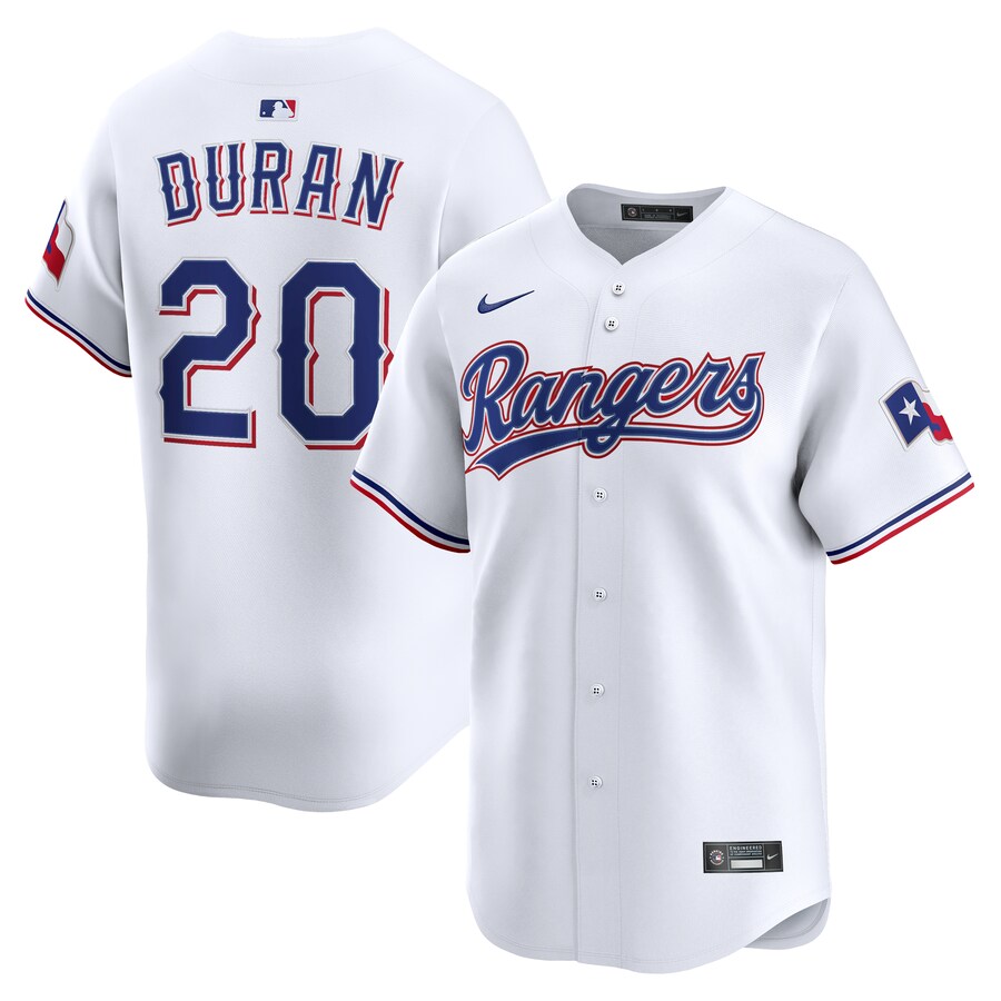 Men's Texas Rangers Ezequiel Duran Nike White Alternate Limited Player Jersey - Puhuasuan