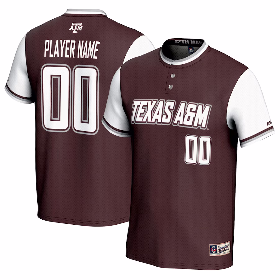 Texas A&M Aggies GameDay Greats Unisex NIL Pick-A-Player Lightweight Softball Jersey - Maroon - Puhuasuan