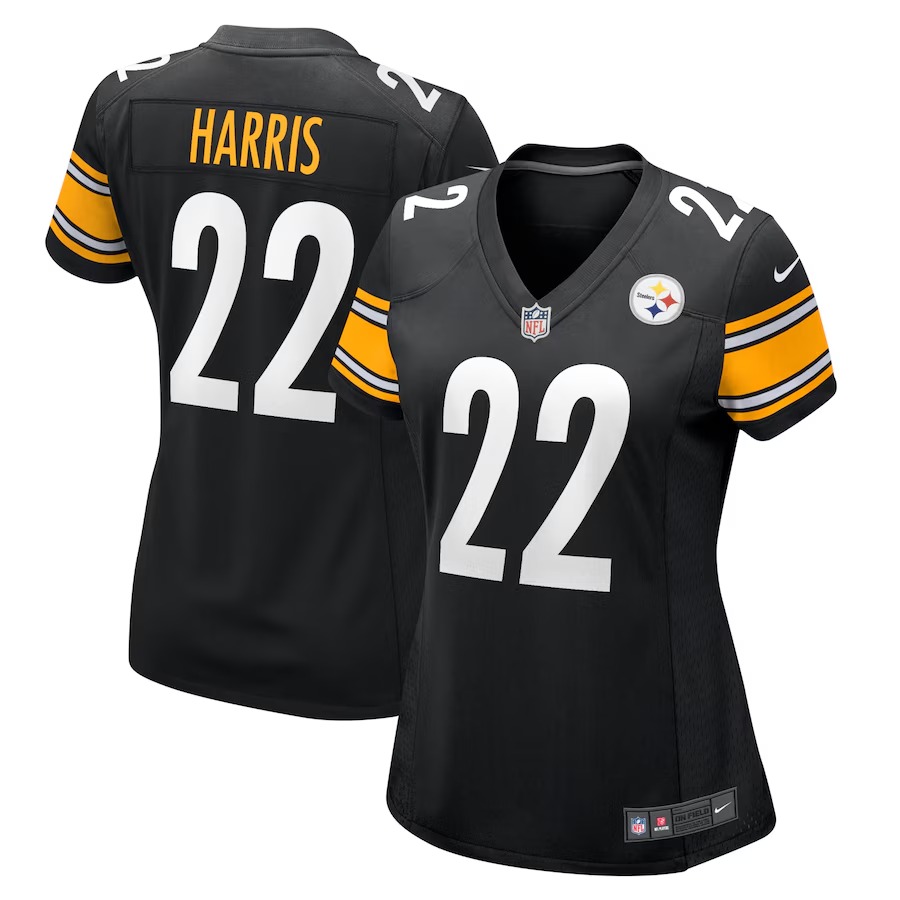 Women's Pittsburgh Steelers Najee Harris Nike Black Team Game Jersey - Puhuasuan