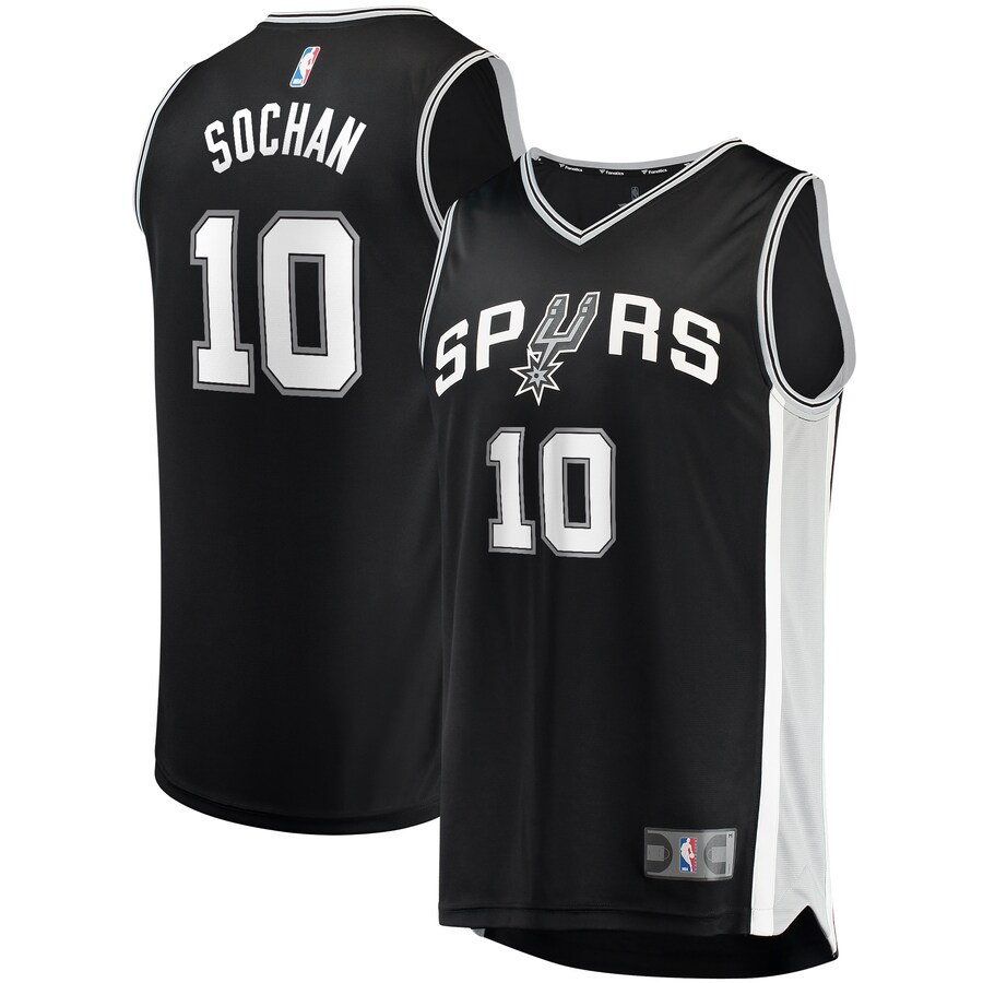 Men's San Antonio Spurs Jeremy Sochan Fanatics Black Fast Break Replica Player Jersey - Icon Edition - Puhuasuan