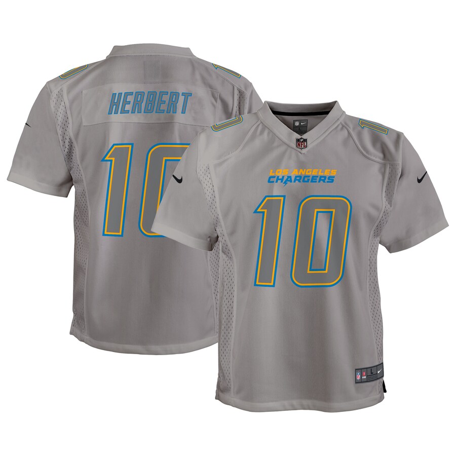 Youth Los Angeles Chargers Justin Herbert Nike Gray Atmosphere Game Jersey - Puhuasuan