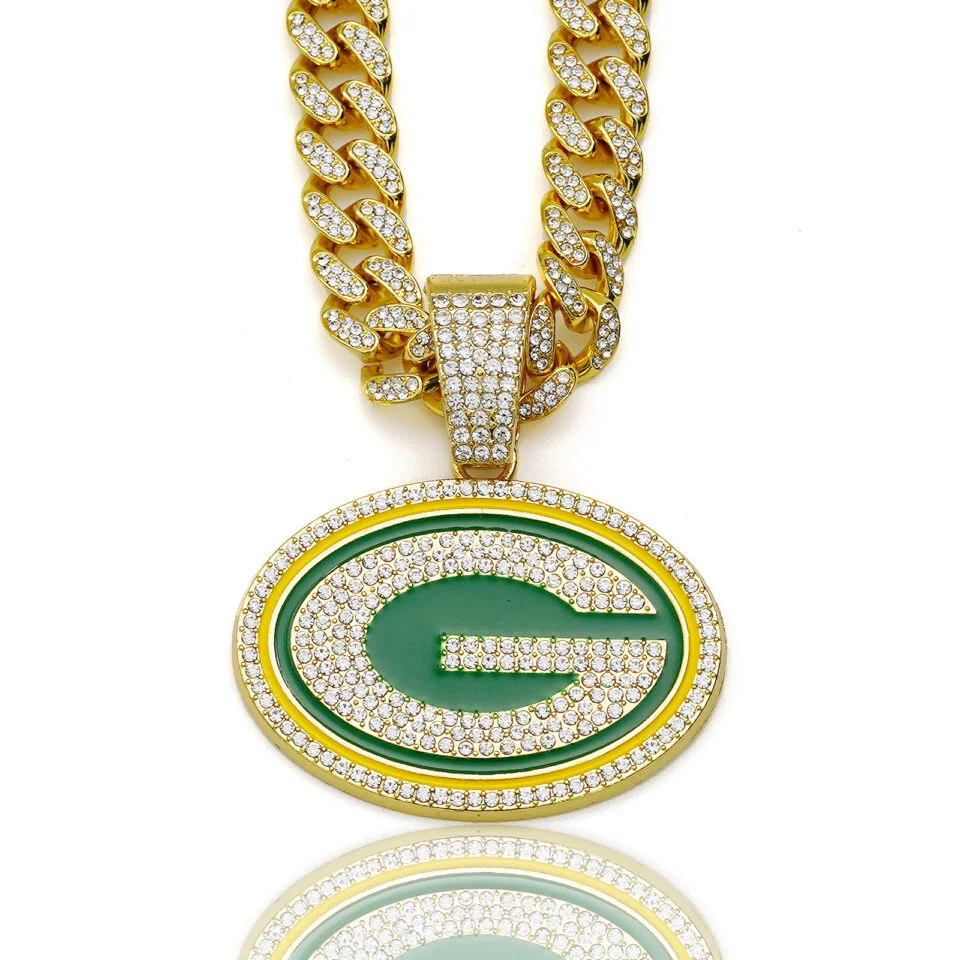 Green Bay Packers Football Necklace for Fans - Puhuasuan