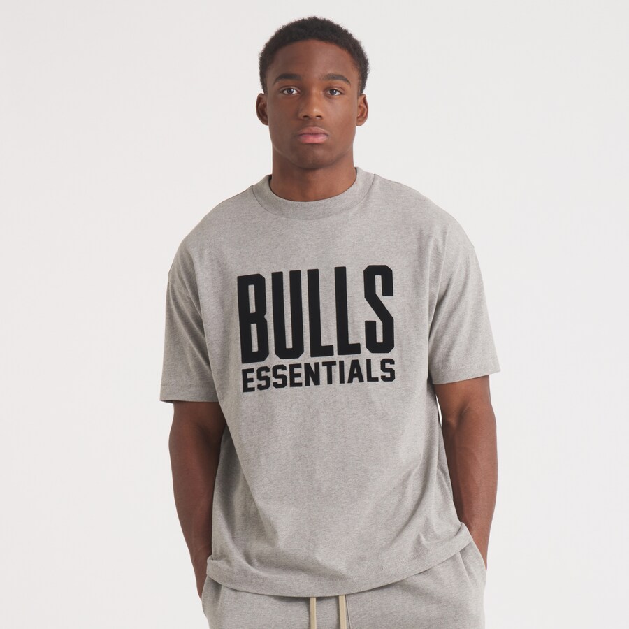 Unisex Chicago Bulls Fear of God Gray NBA x ESSENTIALS T-Shirt - Puhuasuan