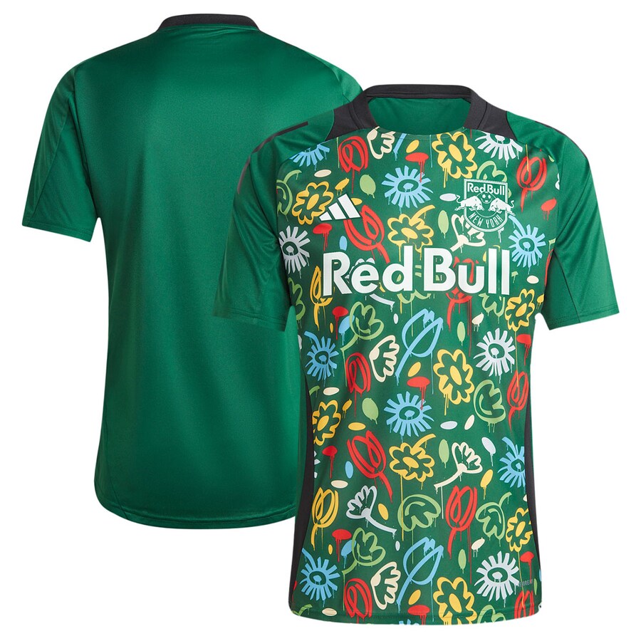 Men's New York Red Bulls adidas Green 2024 One Planet Pre-Match Top - Puhuasuan