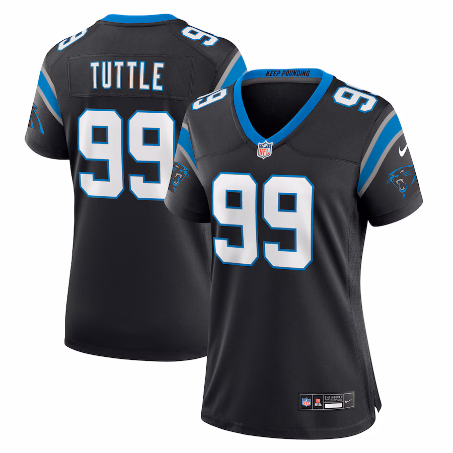 Women's Carolina Panthers Shy Tuttle Nike Black Game Player Jersey - Puhuasuan