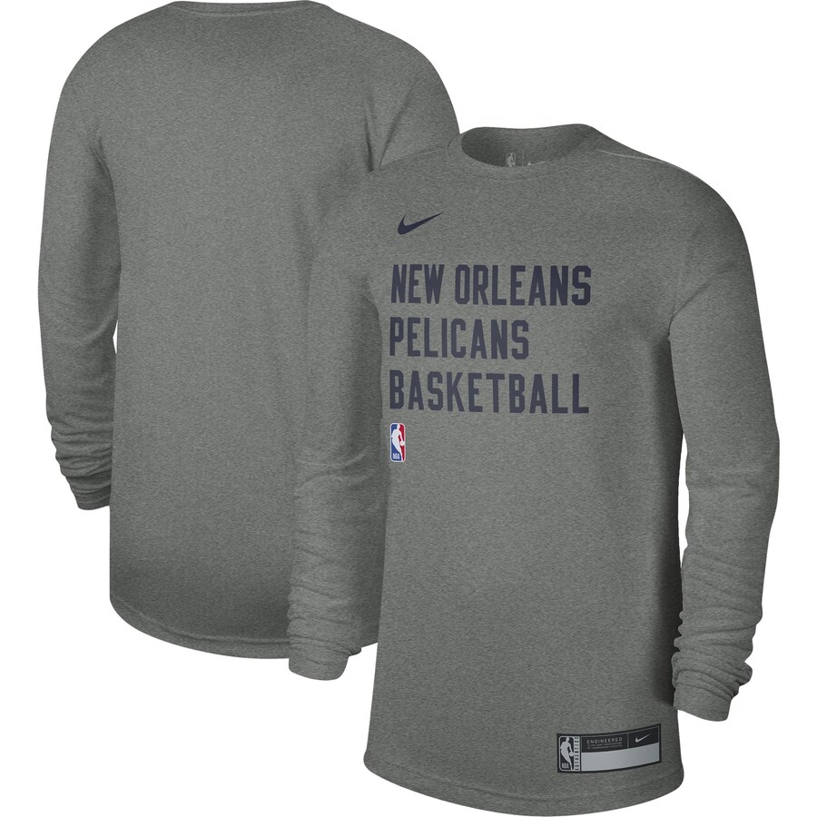 Unisex New Orleans Pelicans Nike Heather Gray 2023/24 Legend On-Court Practice Long Sleeve T-Shirt - Puhuasuan