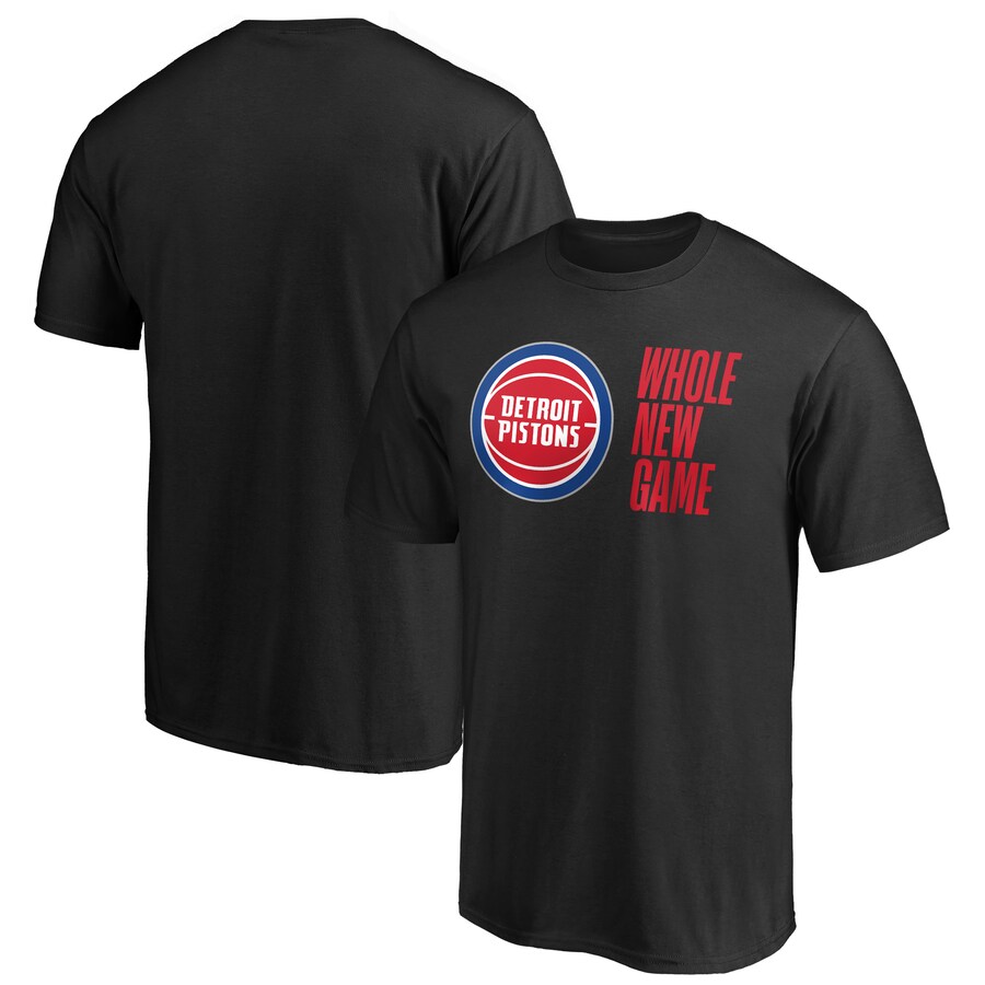 Men's Detroit Pistons Black Whole New Game Team T-Shirt - Puhuasuan