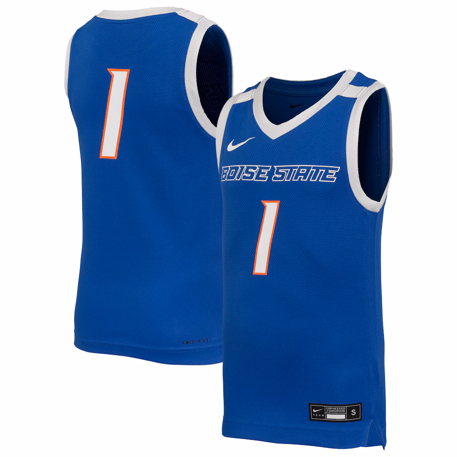 Youth Nike #1 Royal Boise State Broncos Replica Basketball Jersey - Puhuasuan