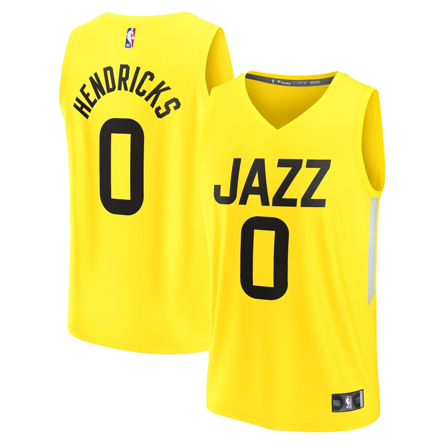 Youth Utah Jazz Taylor Hendricks Fanatics Yellow  Fast Break Replica Jersey - Icon Edition - Puhuasuan