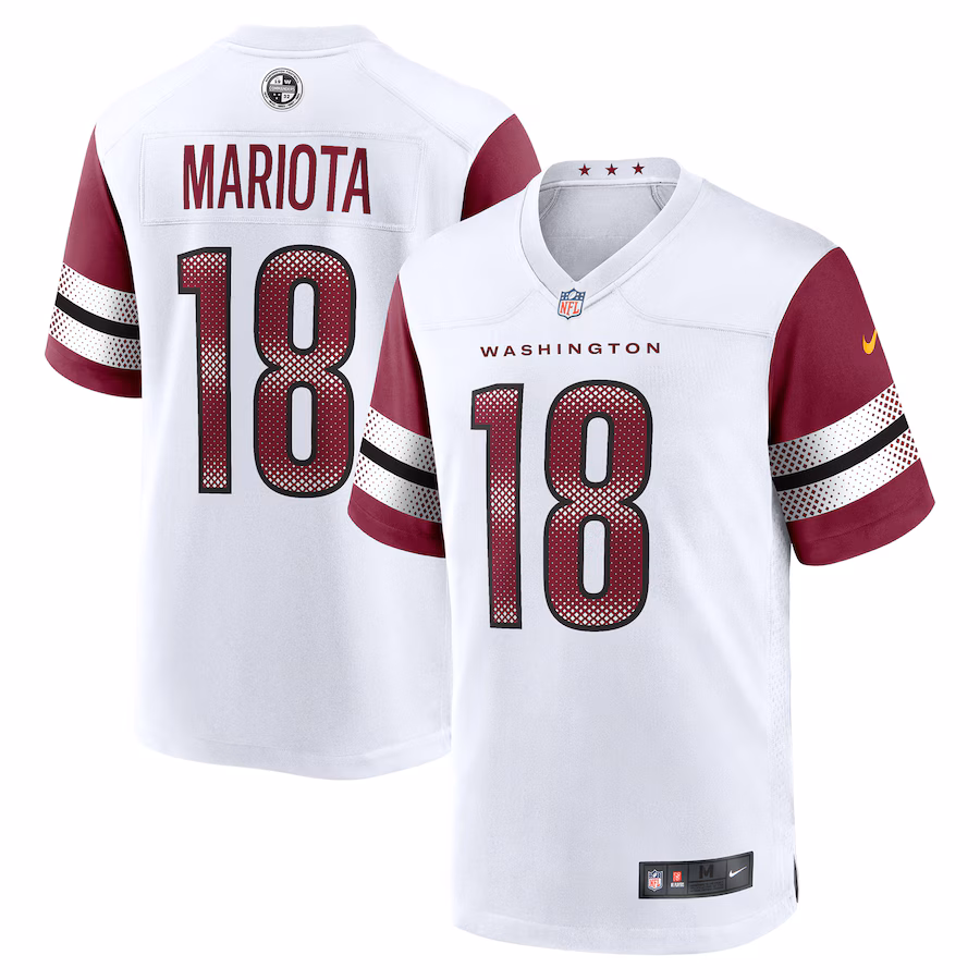 Men's Washington Commanders Marcus Mariota Nike White Game Jersey - Puhuasuan