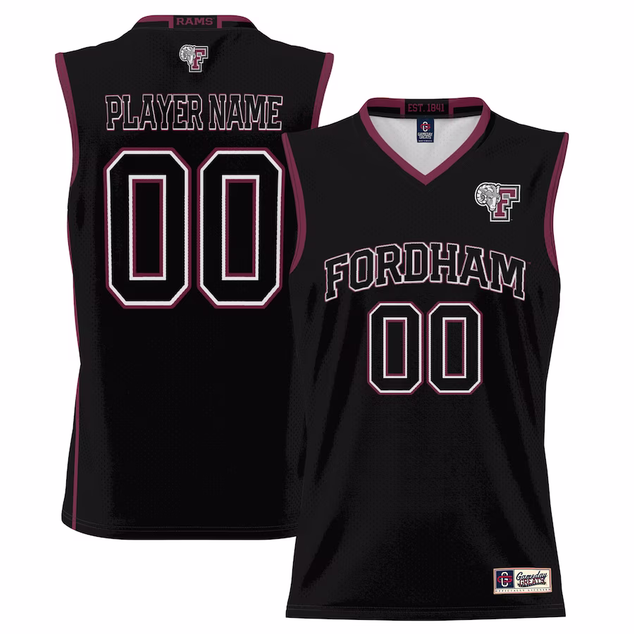 Fordham Rams GameDay Greats Men's NIL Pick-A-Player Lightweight Basketball Jersey - Black - Puhuasuan