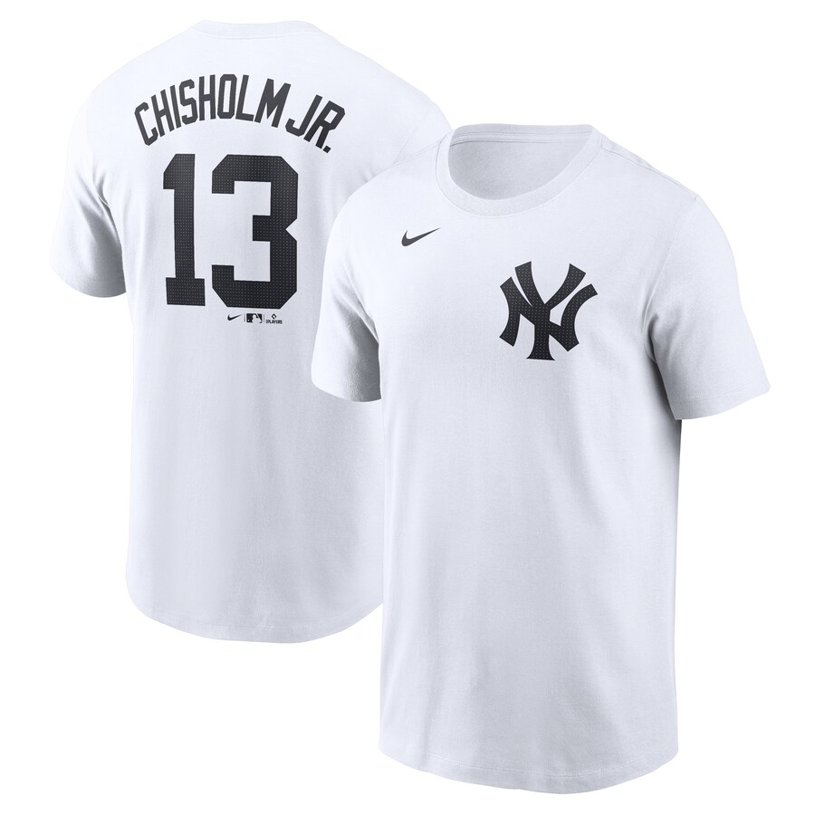 Men's New York Yankees Jazz Chisholm Jr. Nike White Fuse Name & Number T-Shirt - Puhuasuan