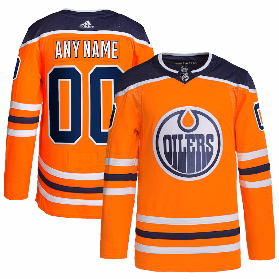 Men's Edmonton Oilers adidas Orange Home Primegreen Authentic Custom Jersey - Puhuasuan