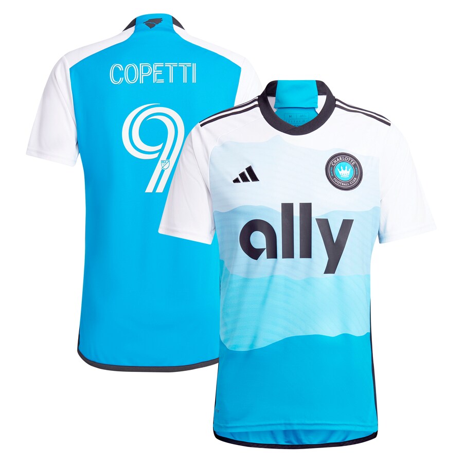 Men's Charlotte FC Enzo Copetti adidas Blue 2024 The Carolina Kit: Explore Replica Player Jersey - Puhuasuan