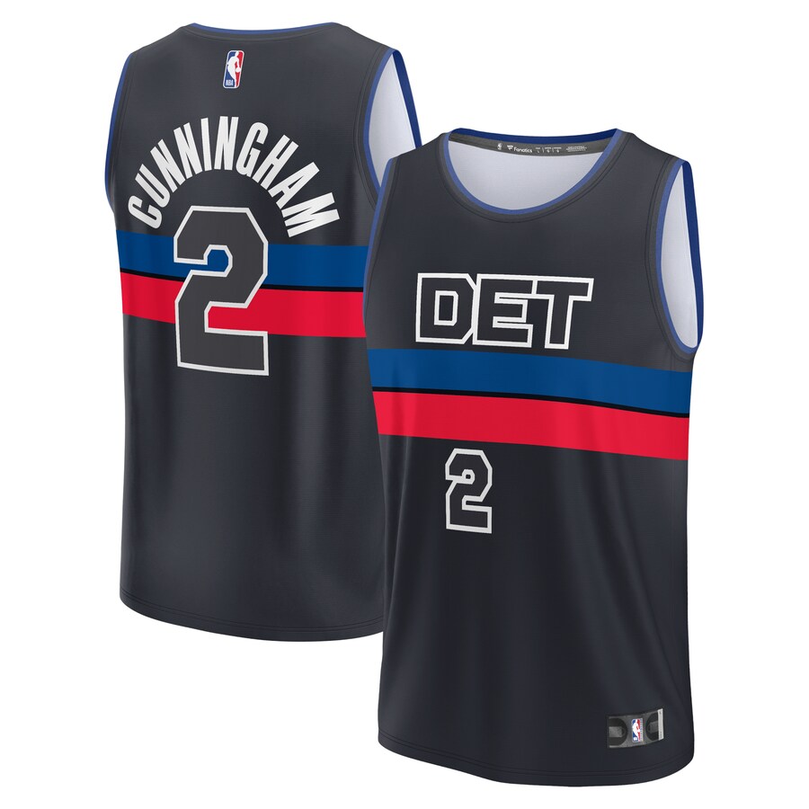 Youth Detroit Pistons Cade Cunningham Fanatics Black Fast Break Player Jersey - Statement Edition - Puhuasuan