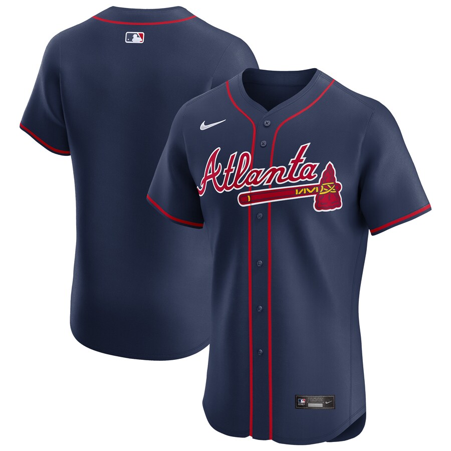 Men's Atlanta Braves Nike Navy Alternate Elite Jersey - Puhuasuan