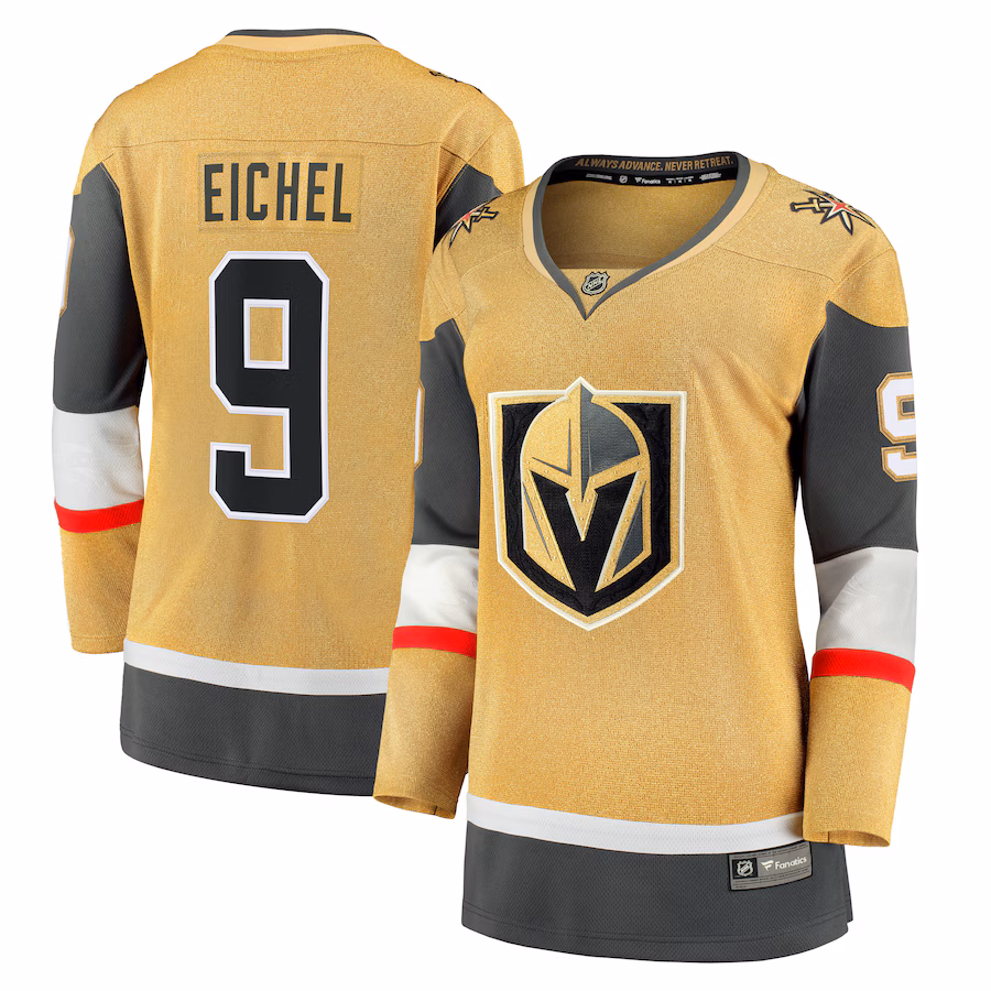 Women's Vegas Golden Knights Jack Eichel Fanatics Gold Home Breakaway Player Jersey - Puhuasuan