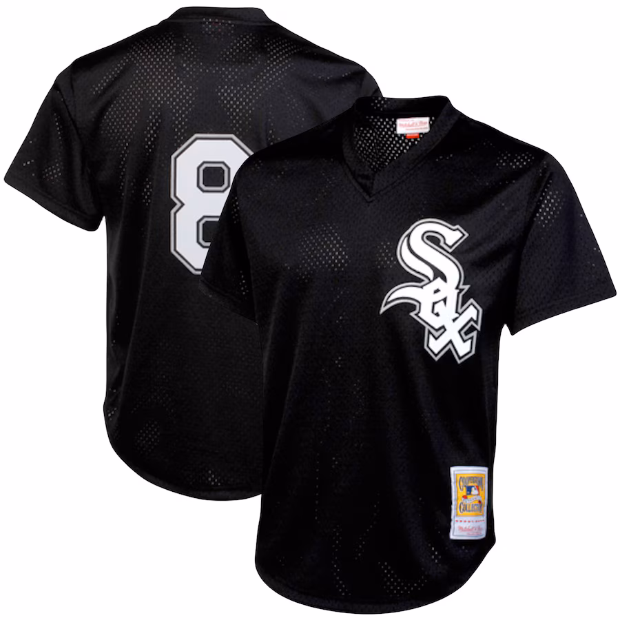 Men's Chicago White Sox Bo Jackson Mitchell & Ness Black Cooperstown Collection Big & Tall Mesh Batting Practice Jersey - Puhuasuan