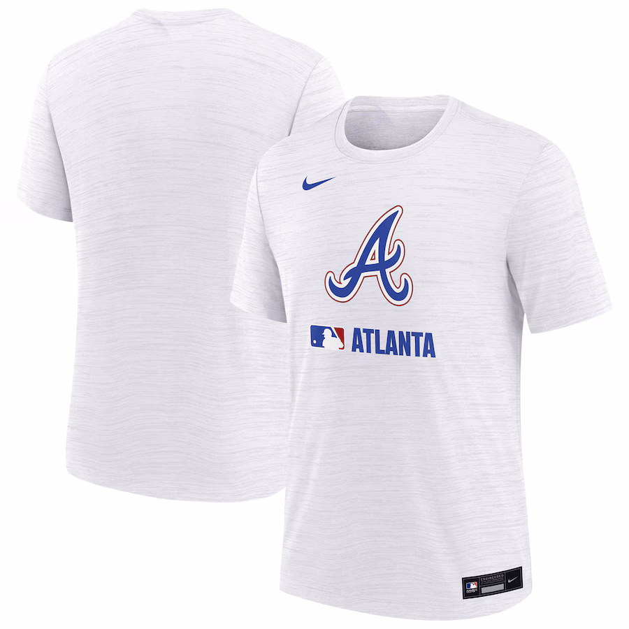 Youth Atlanta Braves Nike White Authentic Collection City Connect Velocity Performance T-Shirt - Puhuasuan