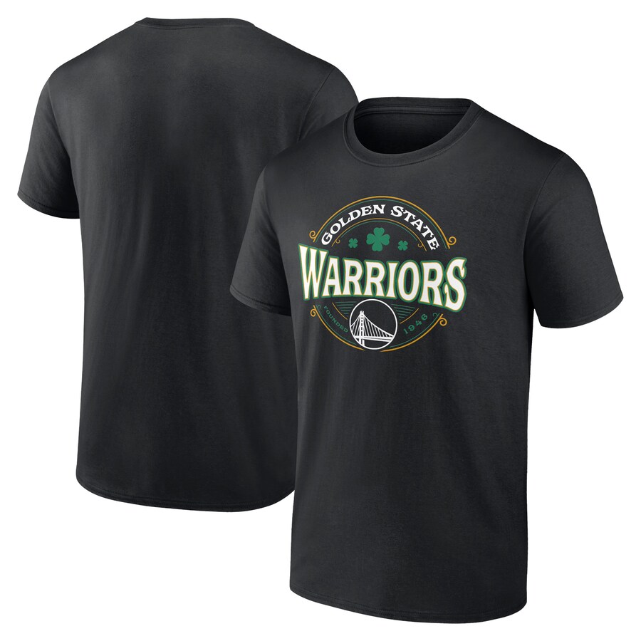 Men's Golden State Warriors Black St. Patrick's Day Lucky T-Shirt - Puhuasuan
