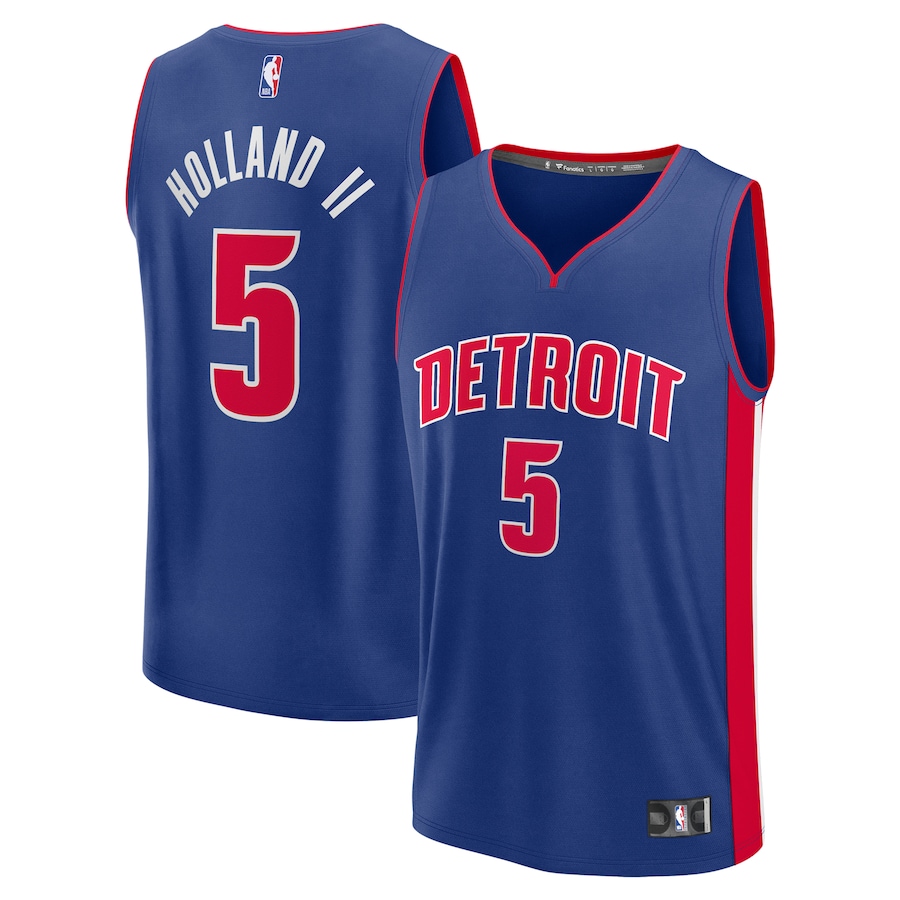 Men's Detroit Pistons Ron Holland Fanatics Blue 2024 NBA Draft Fast Break Player Jersey - Icon Edition - Puhuasuan