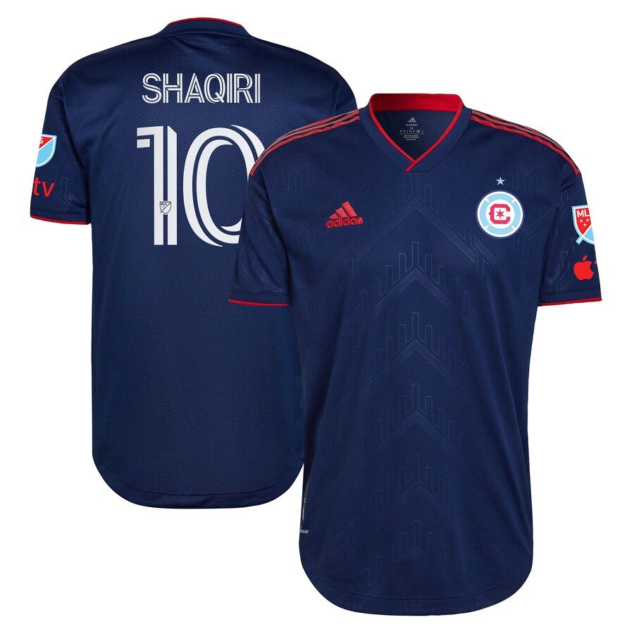 Men's Chicago Fire Xherdan Shaqiri adidas Blue 2023 Water Tower Kit Authentic Player Jersey - Puhuasuan