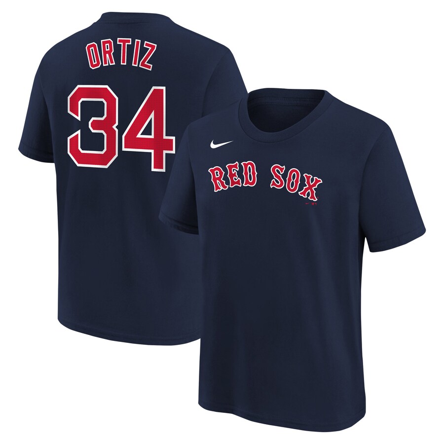 Youth Boston Red Sox David Ortiz Nike Navy Home Player Name & Number T-Shirt - Puhuasuan