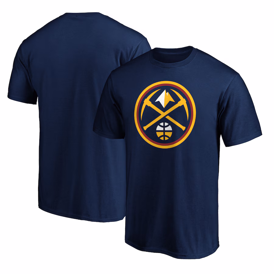 Men's Denver Nuggets Navy Team Primary Logo T-Shirt - Puhuasuan