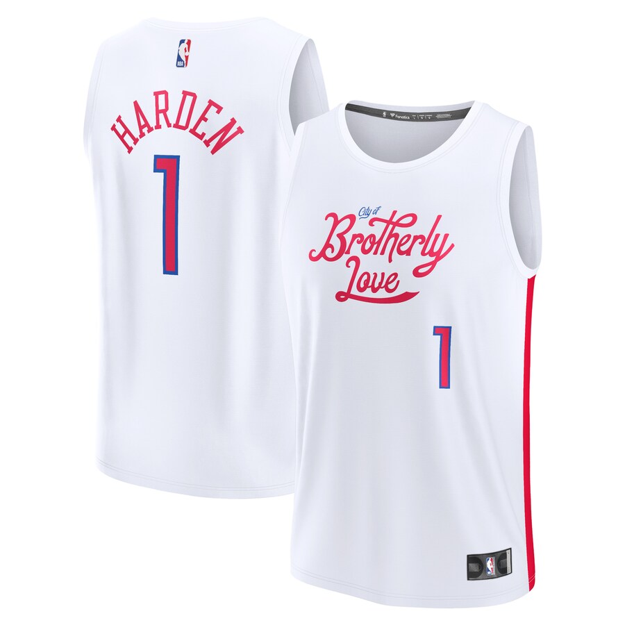 Youth Philadelphia 76ers James Harden Fanatics White Fastbreak Jersey - City Edition - Puhuasuan