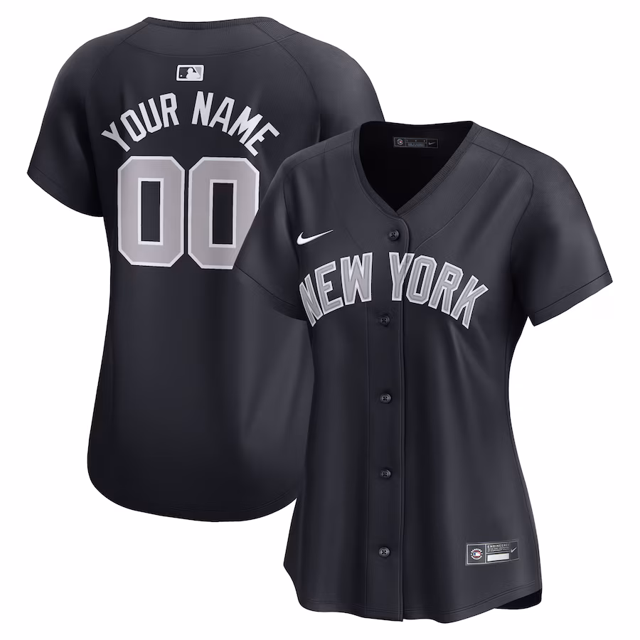 Women's New York Yankees Nike Navy Alternate Limited Custom Jersey - Puhuasuan