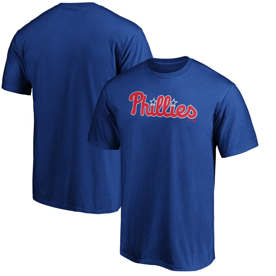 Men's Philadelphia Phillies Royal Official Team Wordmark T-Shirt - Puhuasuan